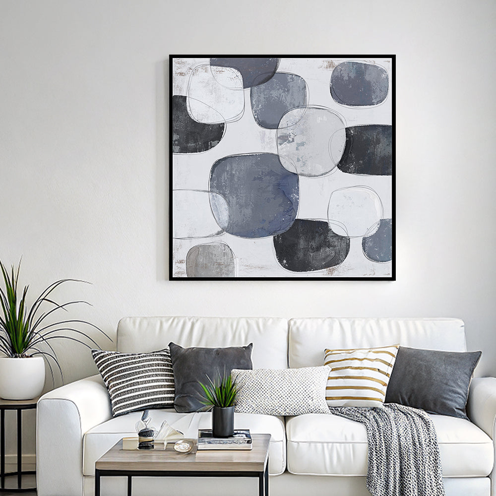 Contemporary Monochromatic Abstract Art: "Urban Gray Symphony"