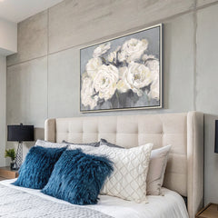 White Rose Oil Painting on Canvas