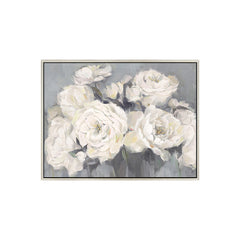 White Rose Oil Painting on Canvas