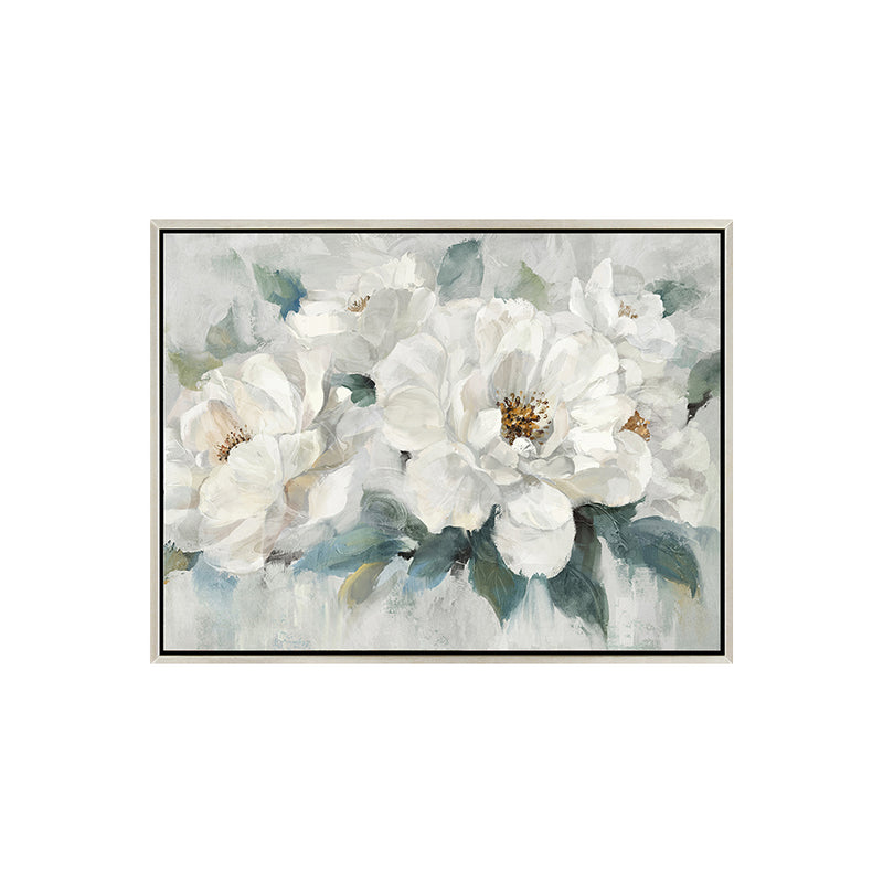 Hand-Painted Floral Canvas Art: "Serene Blooms"