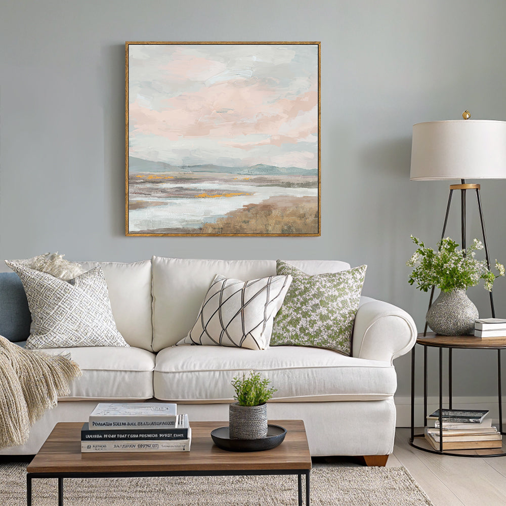 Serene Abstract Landscape Oil Painting on Canvas
