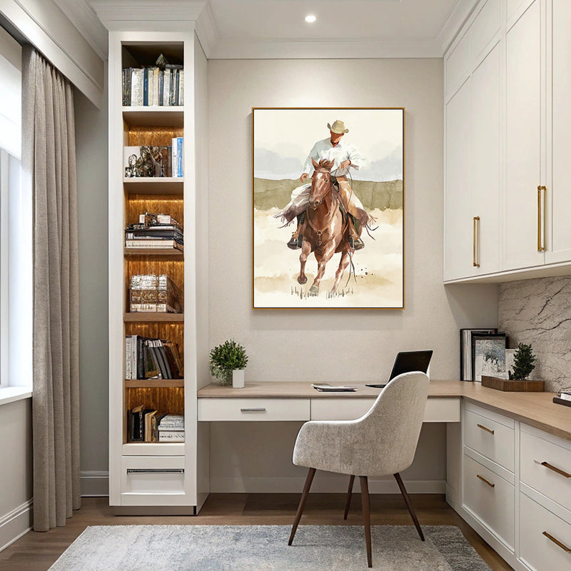 Western Cowboy Oil Painting