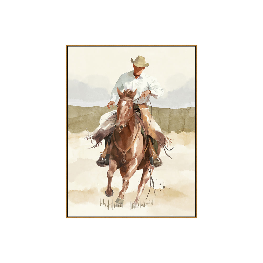 Western Cowboy Oil Painting