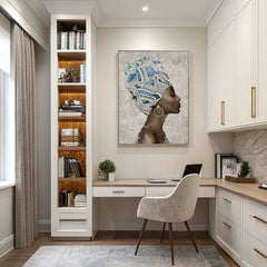 African Elegance: Hand-Painted Cultural Portrait