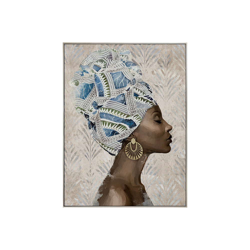 African Elegance: Hand-Painted Cultural Portrait