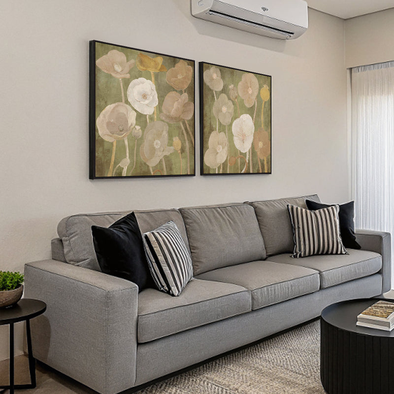 Botanical Elegance: Hand-Painted Floral Canvas Art