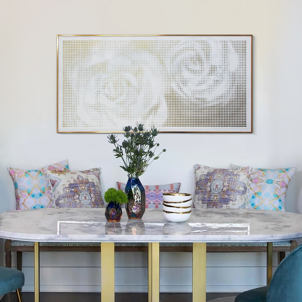 Rose Carved Wall Decor with Elegant Gold Frame