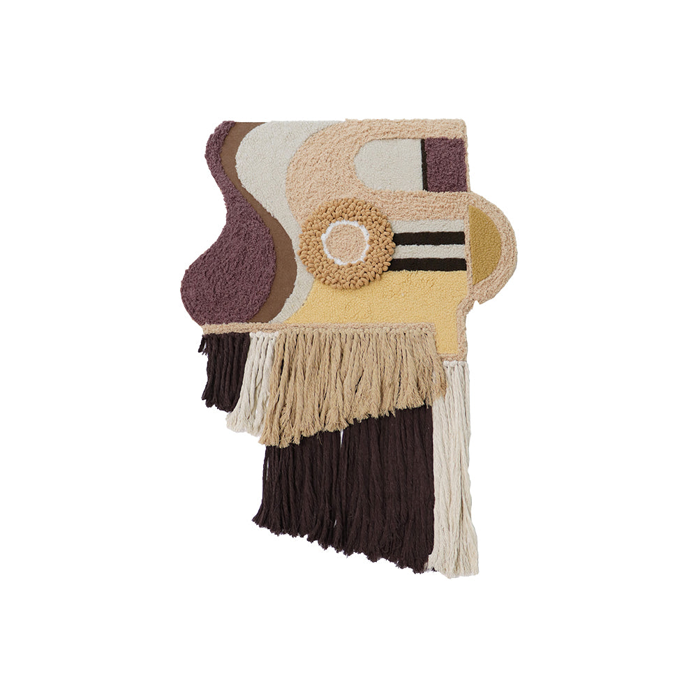 Wall Hanging Made of Modern Flannelette and Cotton Rope