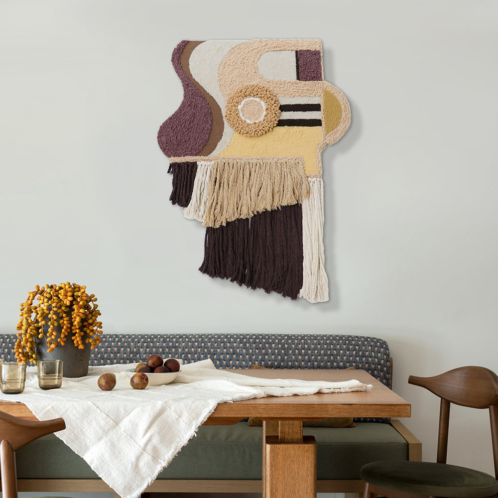 Wall Hanging Made of Modern Flannelette and Cotton Rope