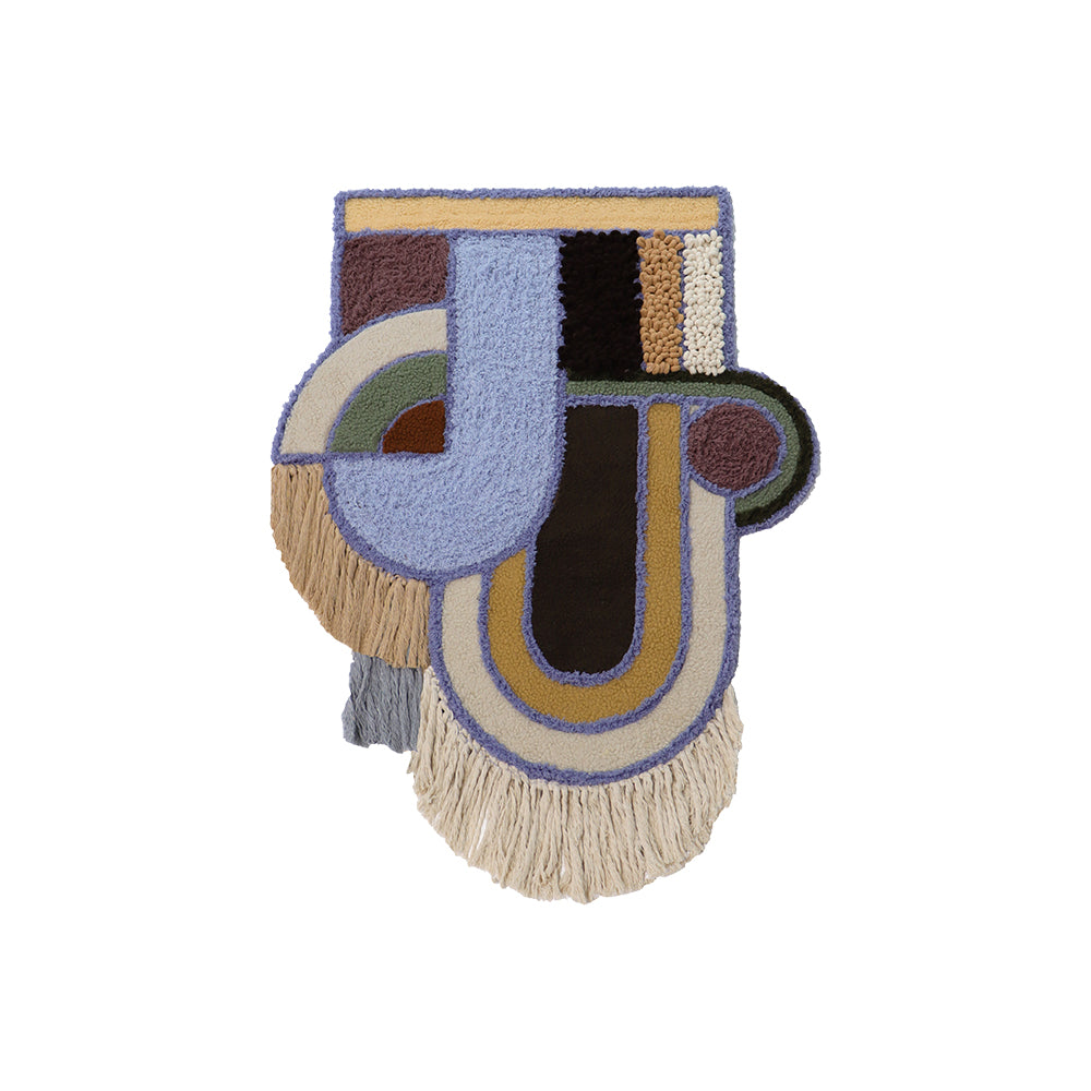 Modern Textured Flannelette and Cotton Rope Wall Hanging