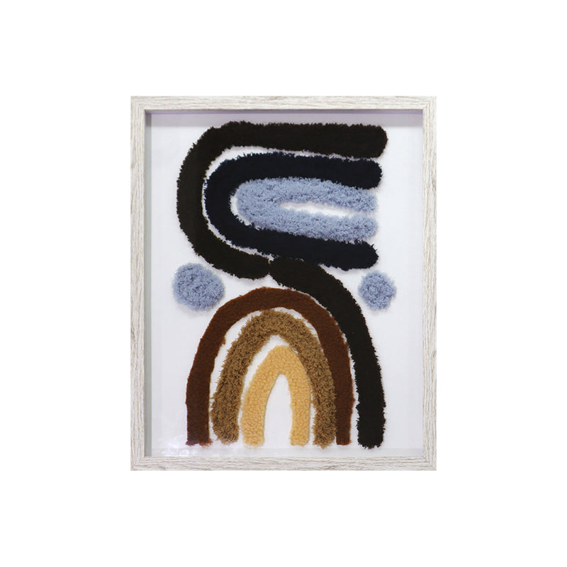 Textured Flannelette Abstract Art with Wooden Frame