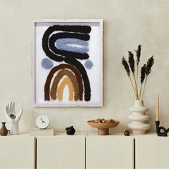 Textured Flannelette Abstract Art with Wooden Frame