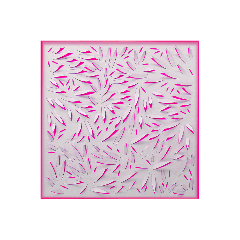 Elegant Pink Petal Paper Wall Art with Acrylic Frame