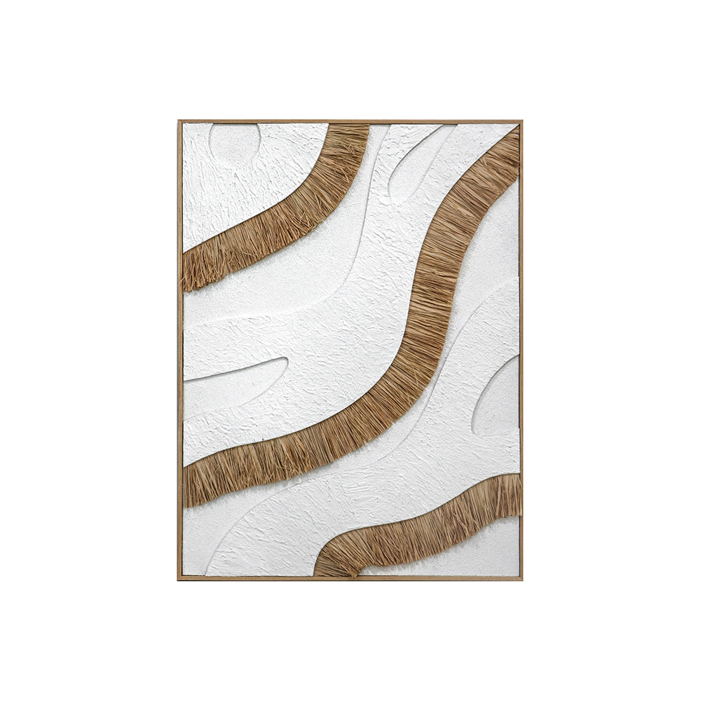 Natural Harmony- Hand-carved MDF and Straw Wall Art