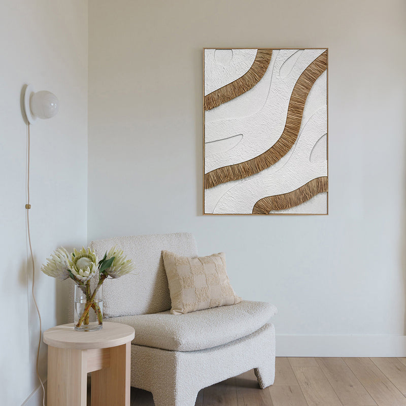 Natural Harmony- Hand-carved MDF and Straw Wall Art