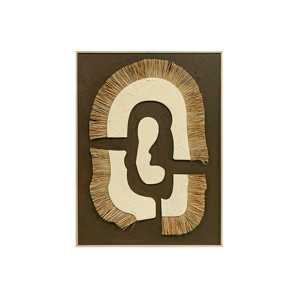 Organic Flow: Textured Straw and MDF Wall Decor