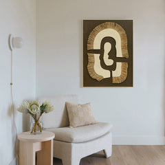 Organic Flow: Textured Straw and MDF Wall Decor
