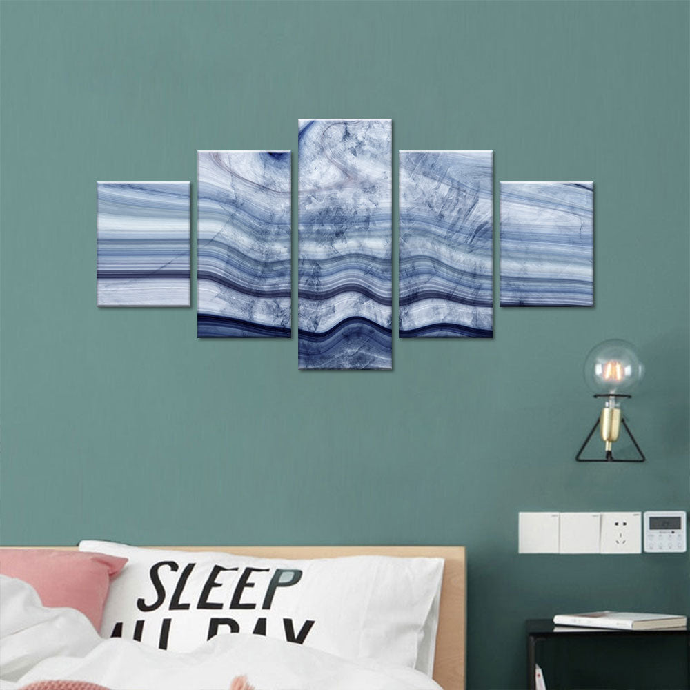 Abstract Marble Blue and White Canvas Wall Art