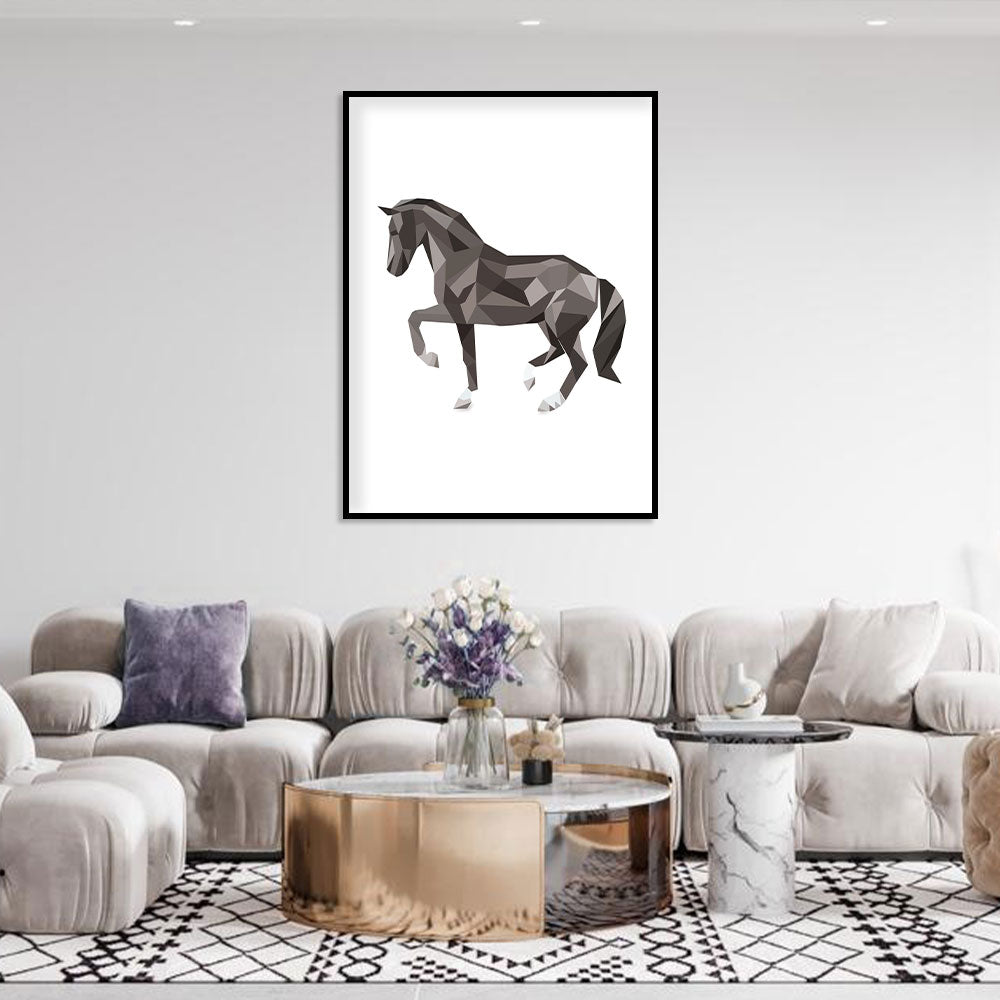 Geometric Horse Canvas Wall Art