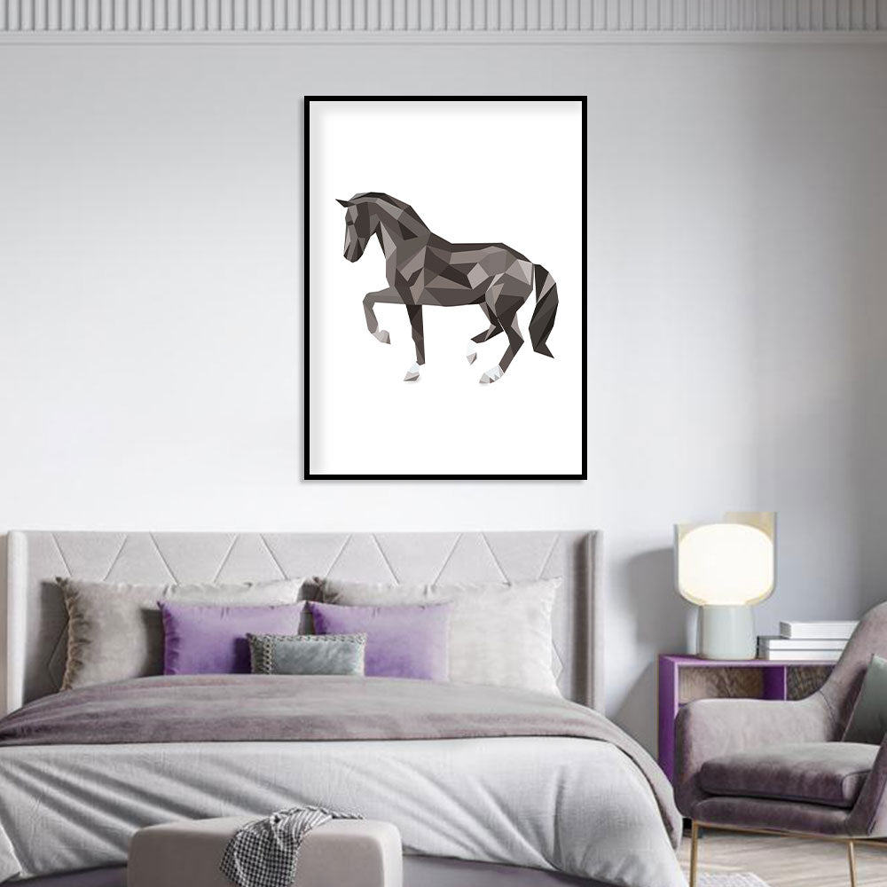 Geometric Horse Canvas Wall Art