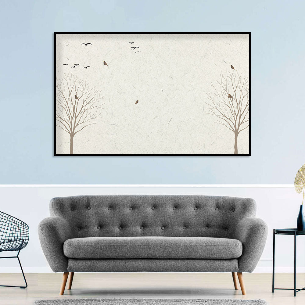 Tranquil Birds in Trees Canvas Wall Art