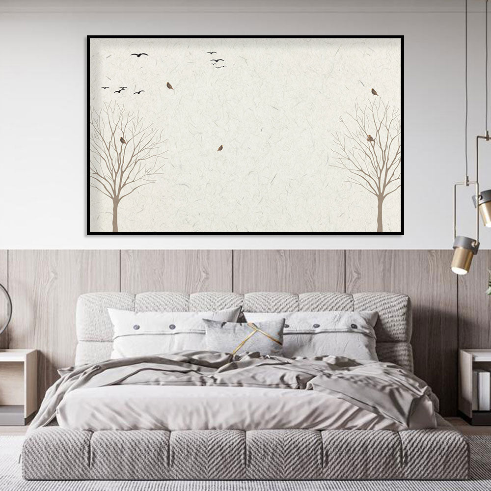 Tranquil Birds in Trees Canvas Wall Art