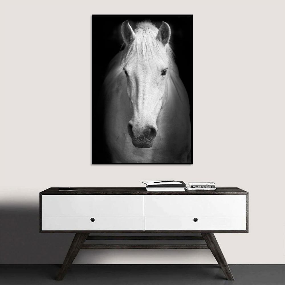 Majestic White Horse Canvas Wall Art