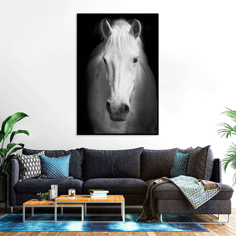 Majestic White Horse Canvas Wall Art