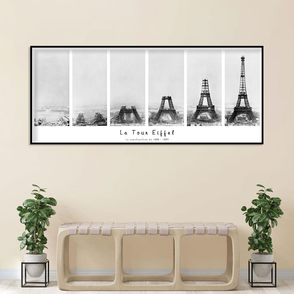 Eiffel Tower Construction Timeline Canvas Wall Art