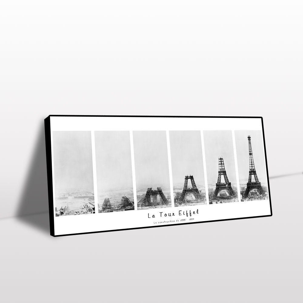 Eiffel Tower Construction Timeline Canvas Wall Art