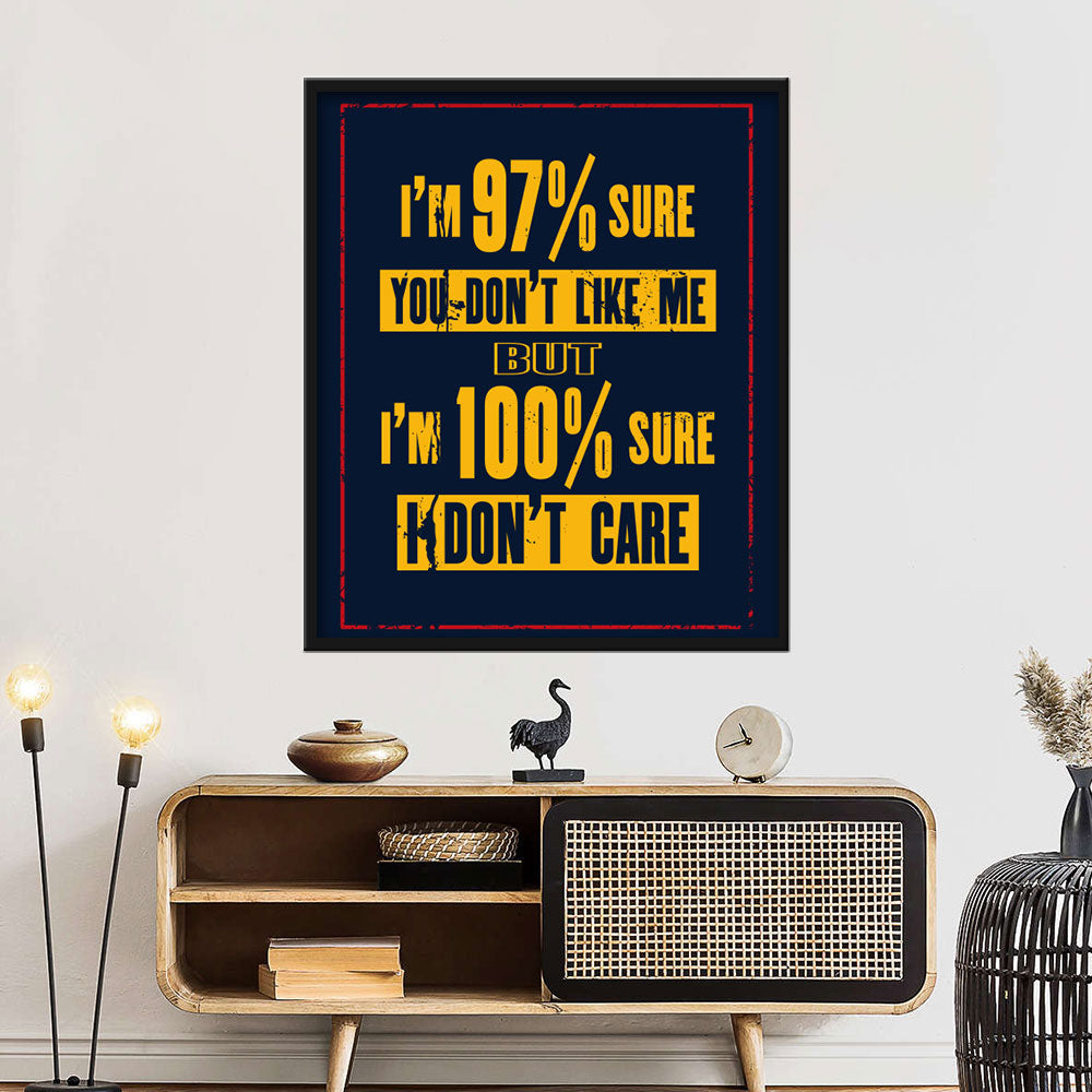 I Don't Care Canvas Wall Art