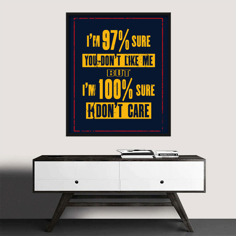 I Don't Care Canvas Wall Art