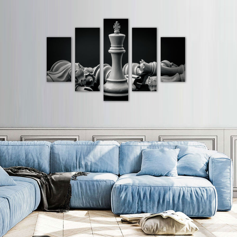 Majestic Chess King 5-Piece Canvas Wall Art