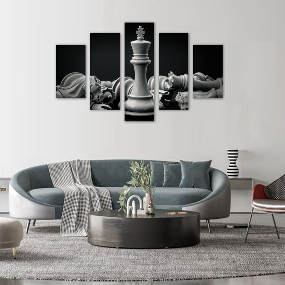 Majestic Chess King 5-Piece Canvas Wall Art