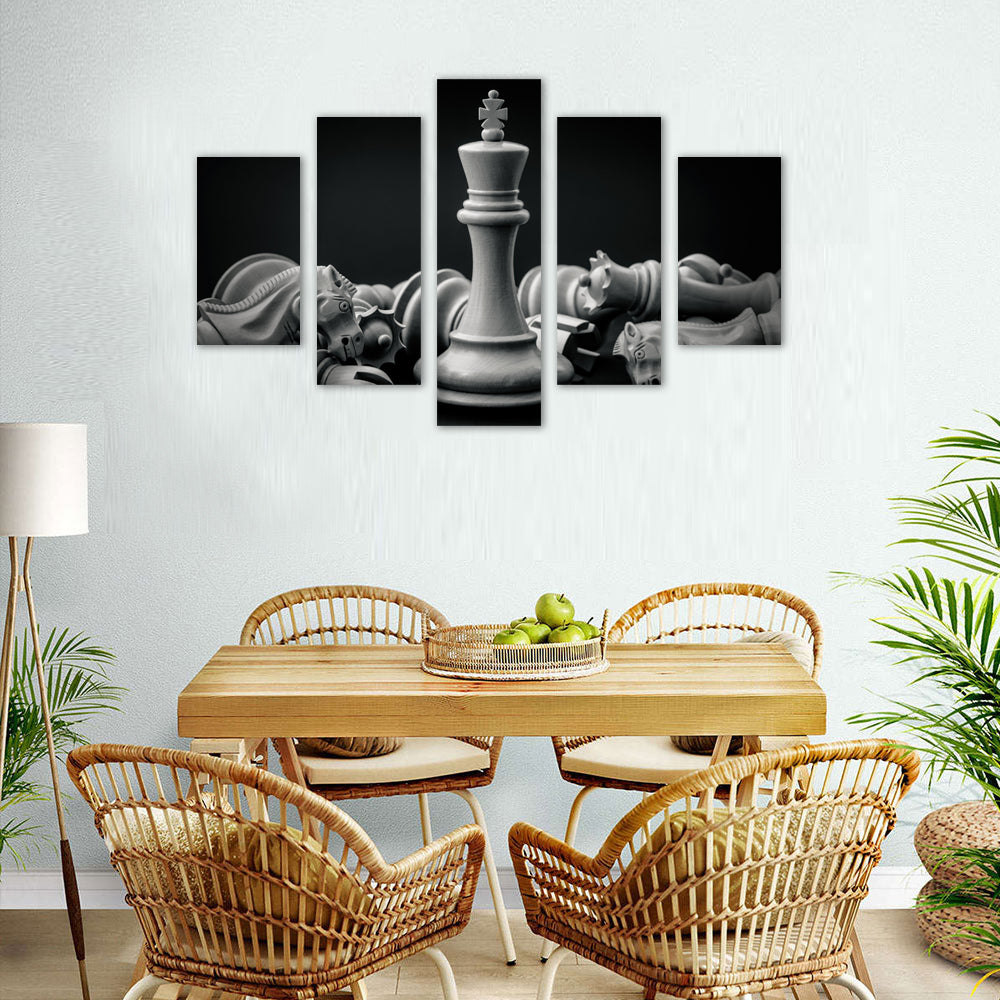 Majestic Chess King 5-Piece Canvas Wall Art