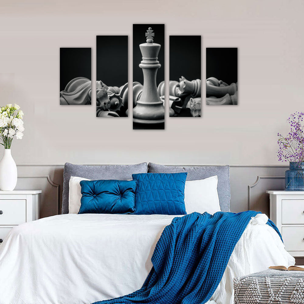 Majestic Chess King 5-Piece Canvas Wall Art