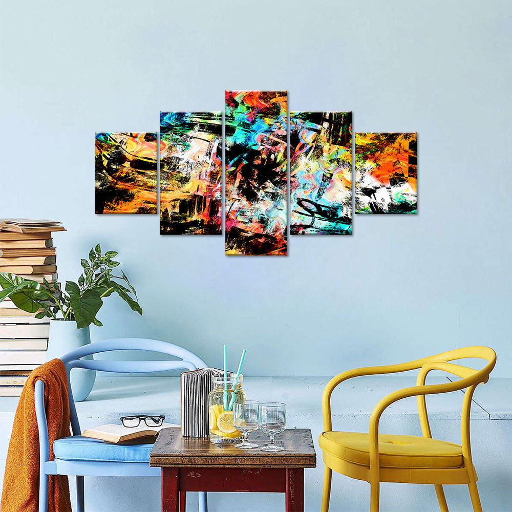 Colorful vibrant paint canvas wall art