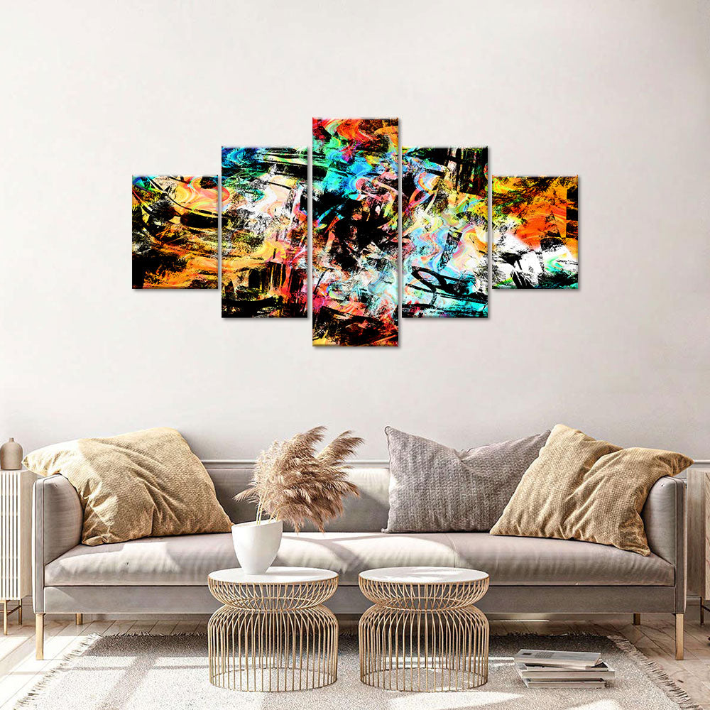 Colorful vibrant paint canvas wall art