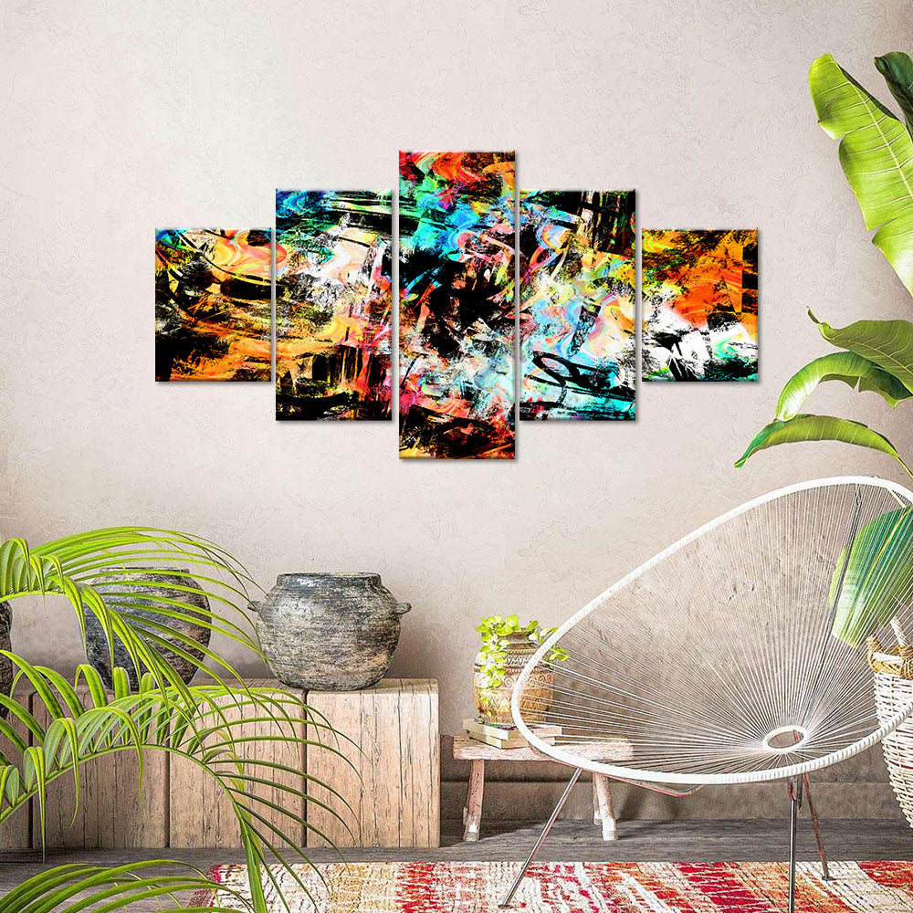 Colorful vibrant paint canvas wall art