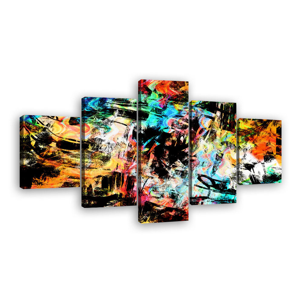 Colorful vibrant paint canvas wall art