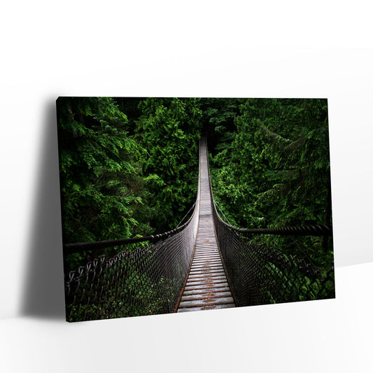 Suspension Bridge in Lynn Canyon Park Canvas Wall Art