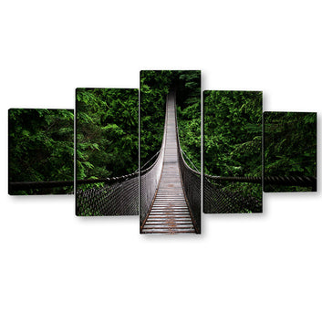 Suspension Bridge in Lynn Canyon Park Canvas Wall Art