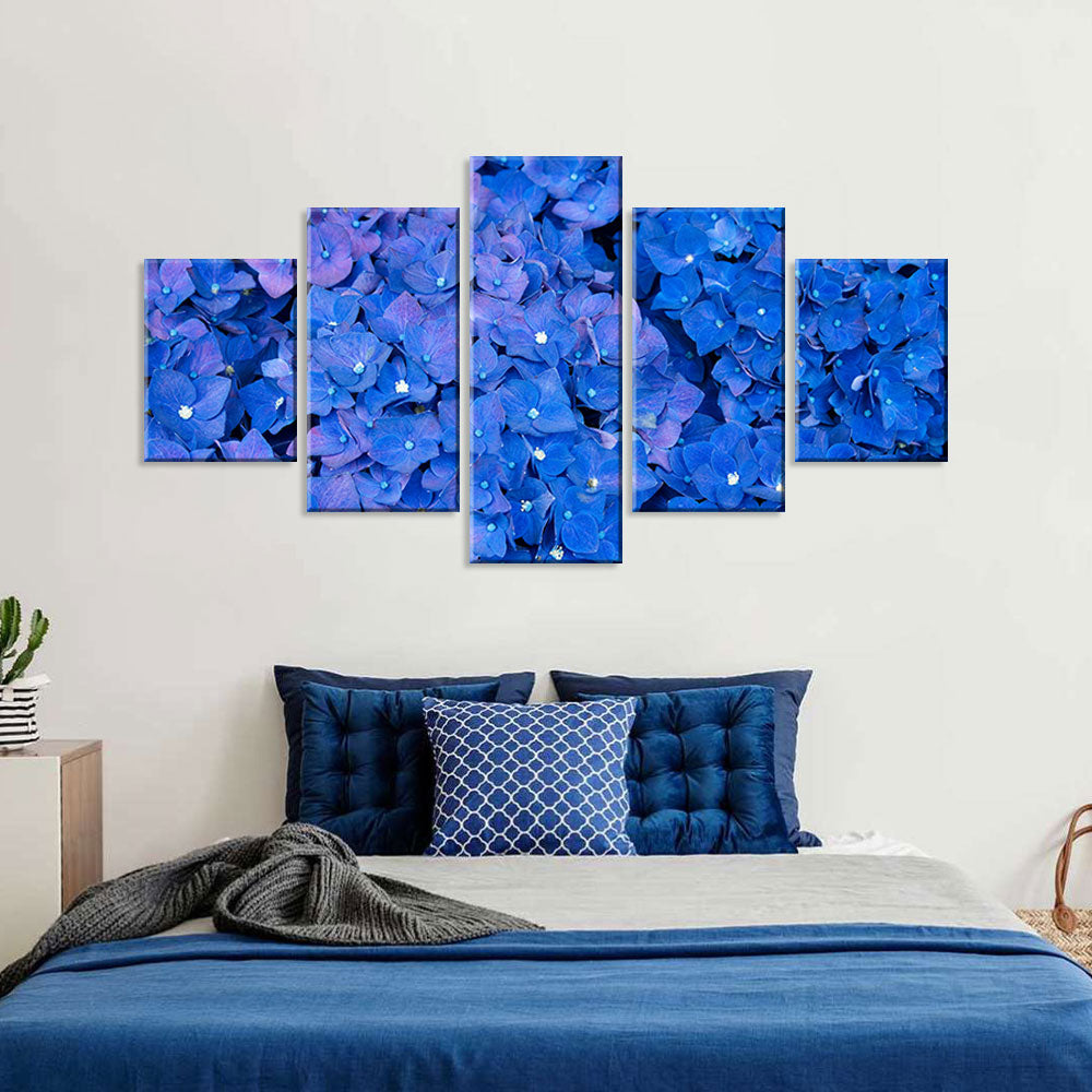 Cobalt Blue Hydrangea Flowers Canvas Wall Art