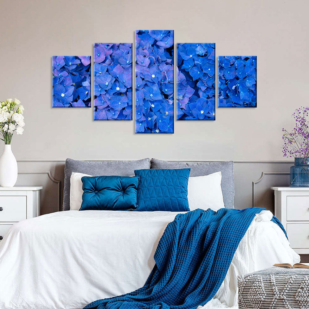 Cobalt Blue Hydrangea Flowers Canvas Wall Art