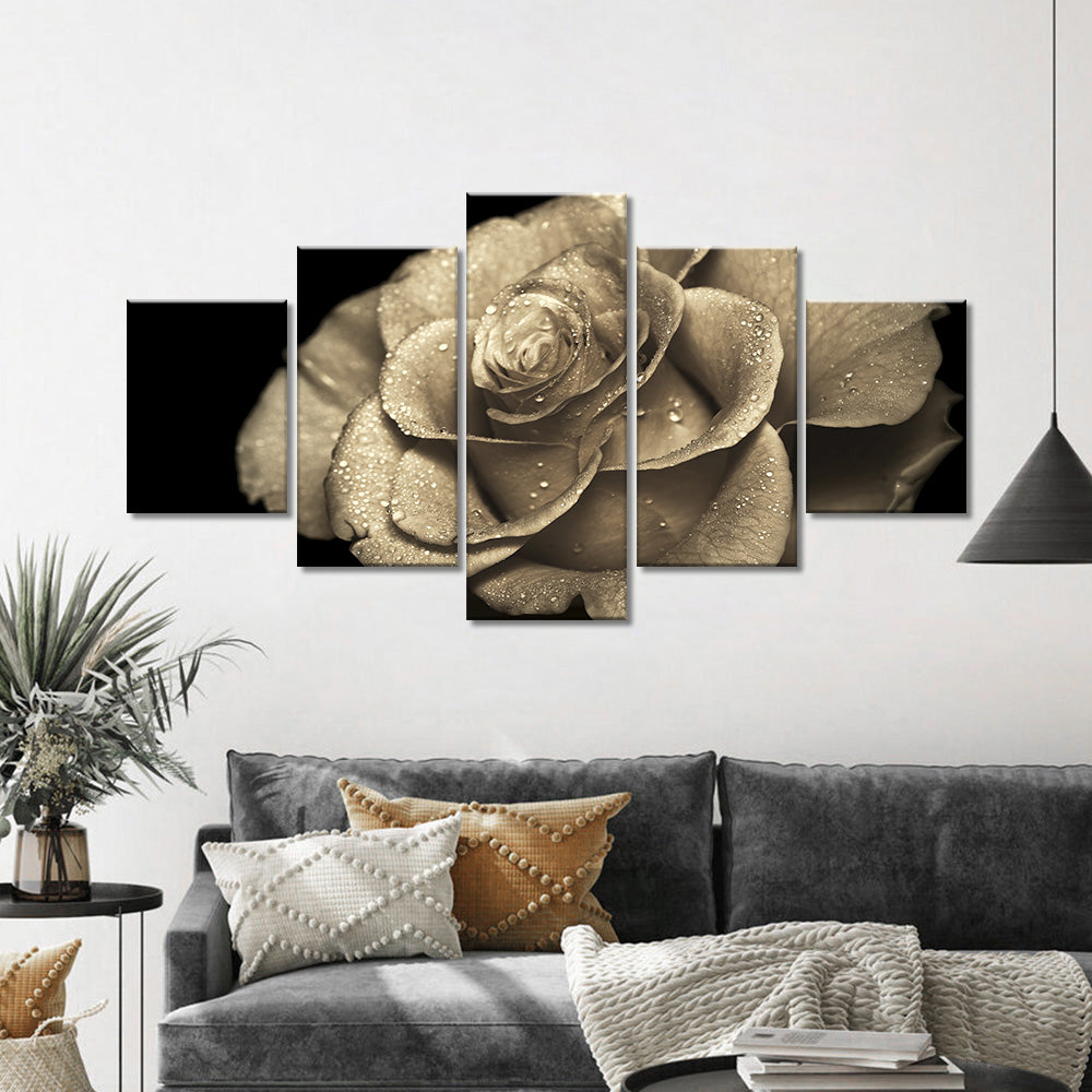 Lovely Rose with Dewdrop canvas wall art