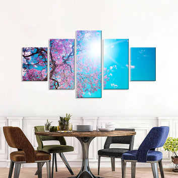 Cherry Blossom Tree in the Sun Canvas Wall Art