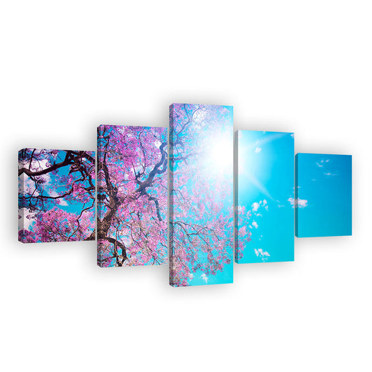 Cherry Blossom Tree in the Sun Canvas Wall Art