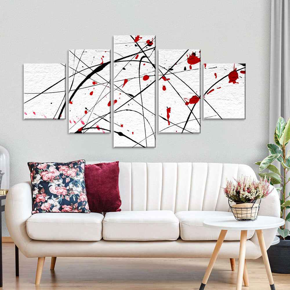 Modern Abstract Splash Lines canvas wall art