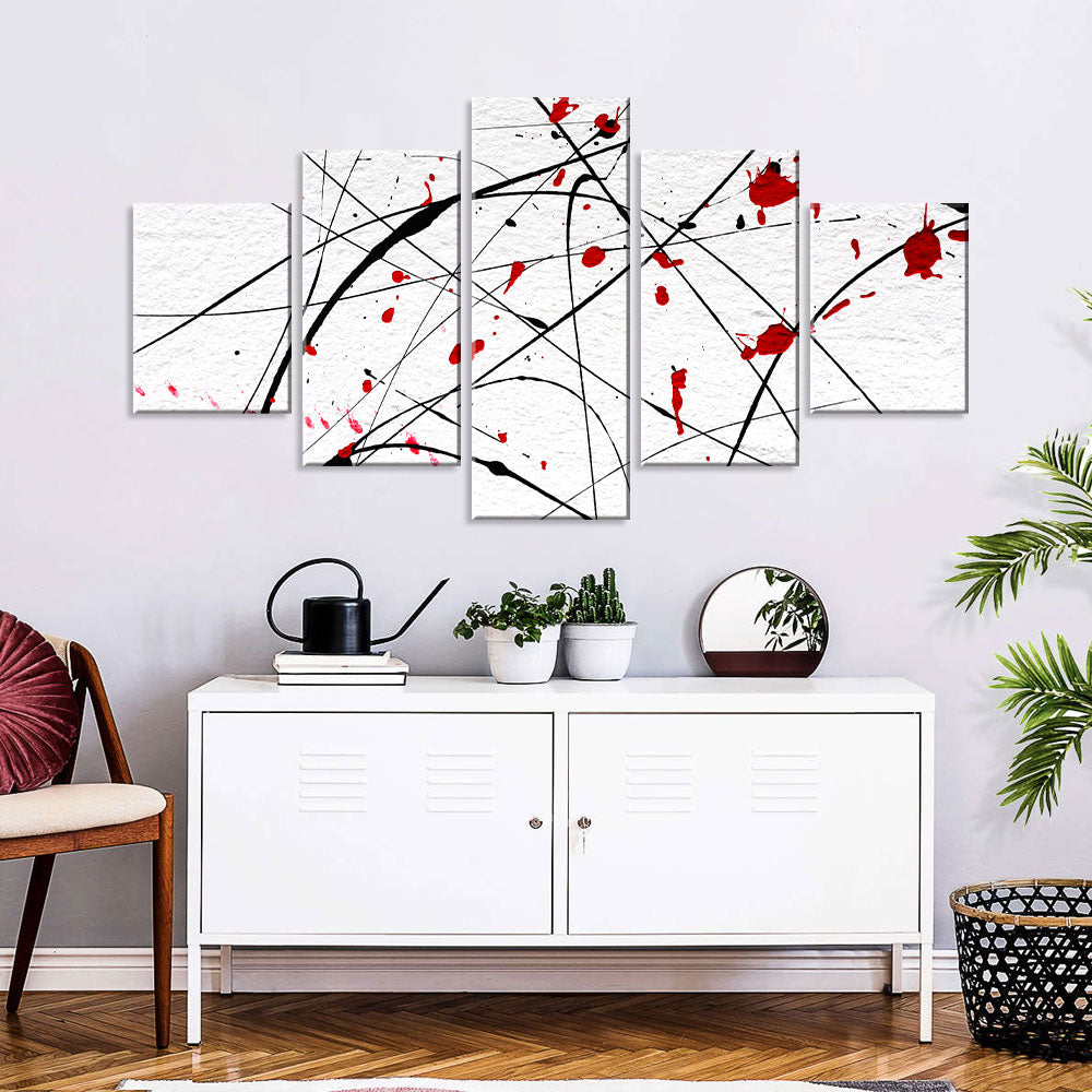 Modern Abstract Splash Lines canvas wall art