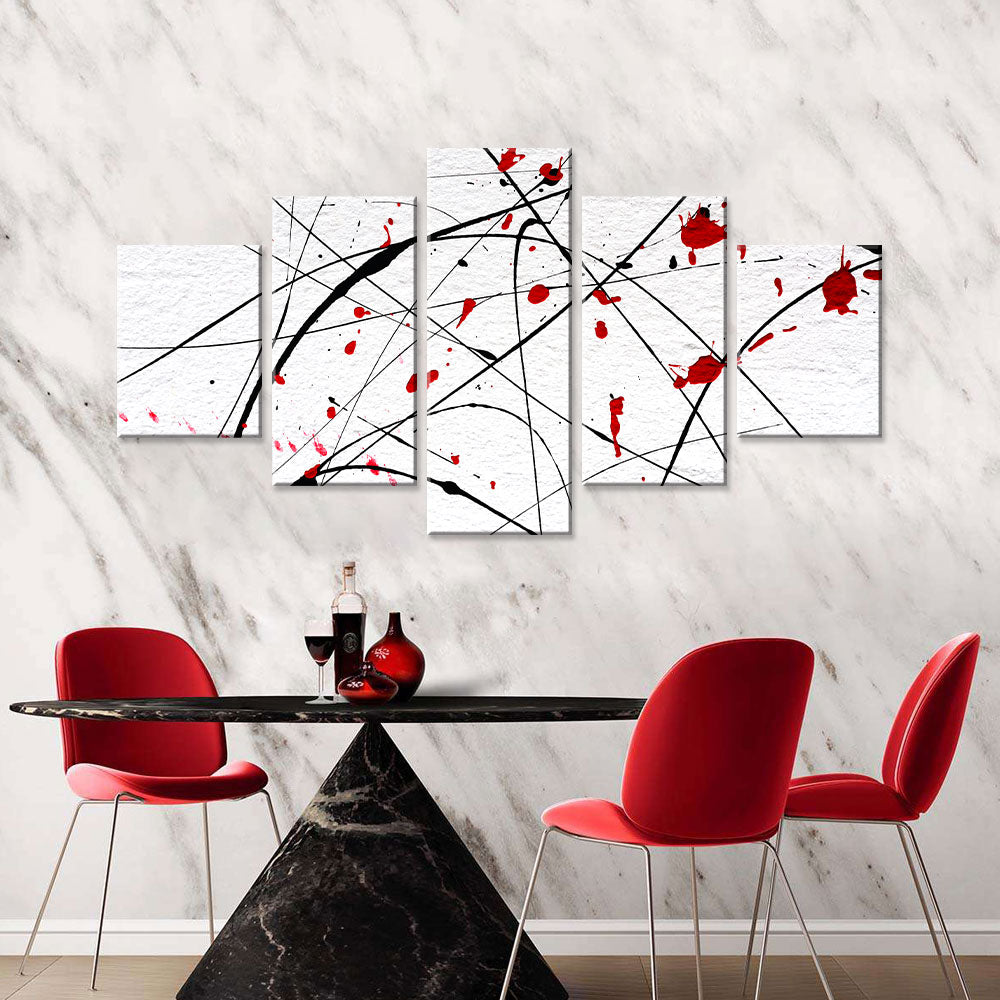 Modern Abstract Splash Lines canvas wall art